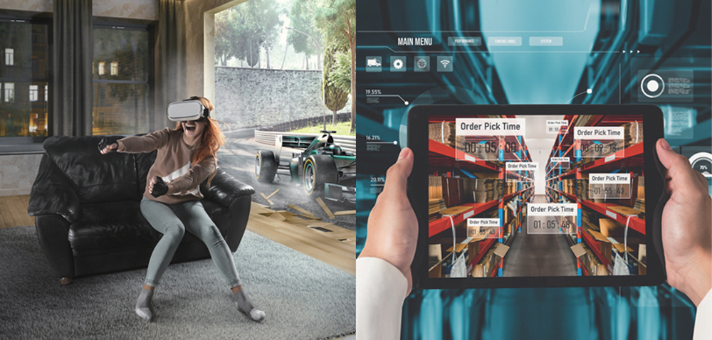 그림 1 2023년 가상현실(VR, 좌측 이미지)과 증강현실(AR, 우측 이미지)