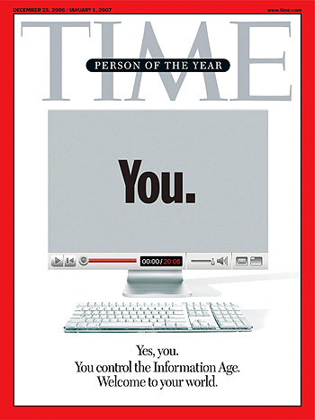 2006년 올해의 인물로 당신(You)을 선정한 시사주간지 타임(TIME) 표지